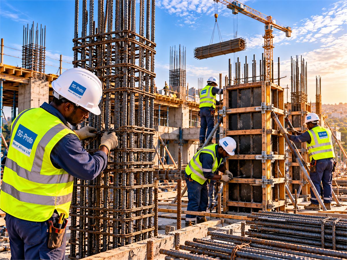 Structural steel and formwork detail